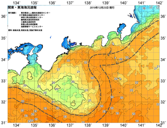 伊豆諸島周辺海況見通し　黒潮はＡ型で推移図